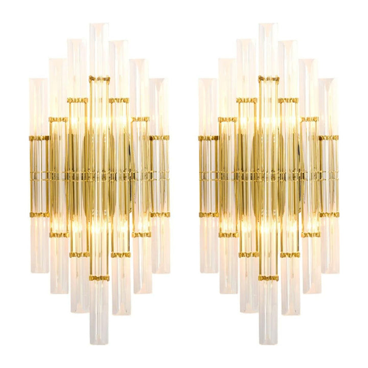 Modern Gold Crystal Wall Sconce 2 Pack (W8030)