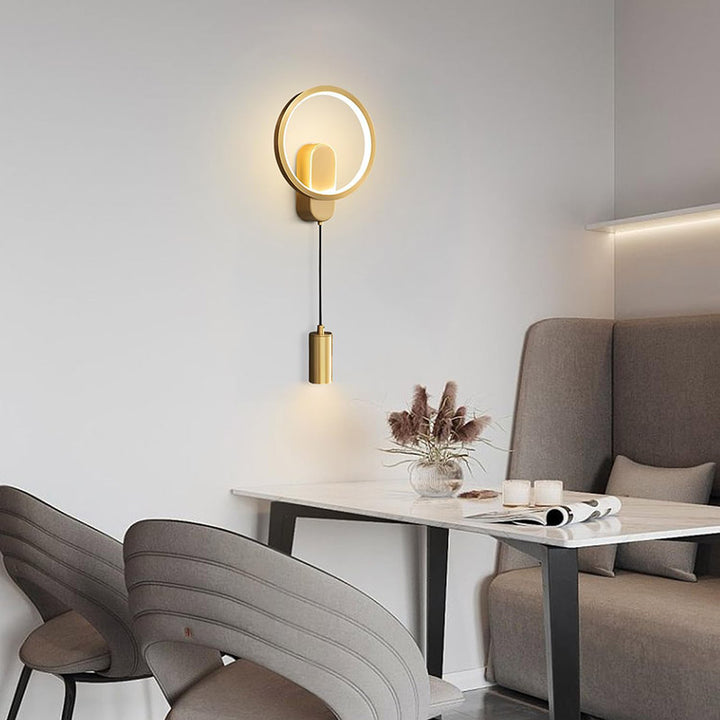 KCO Modern Dimmable Circle Metal Gold Wall Light (W8071)