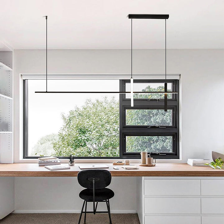KCO Modern Dimmable LED Linear Matte Black Chandelier (L7164)