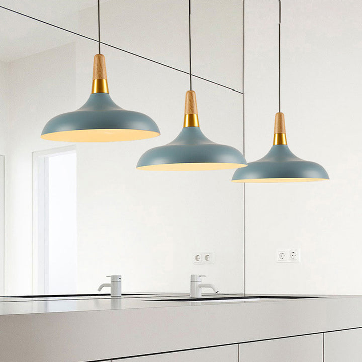 KCO Nordic Barn Pendant Light Blue Metal Hanging Lamp(L7123)