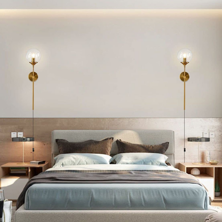 classic globe wall mount light