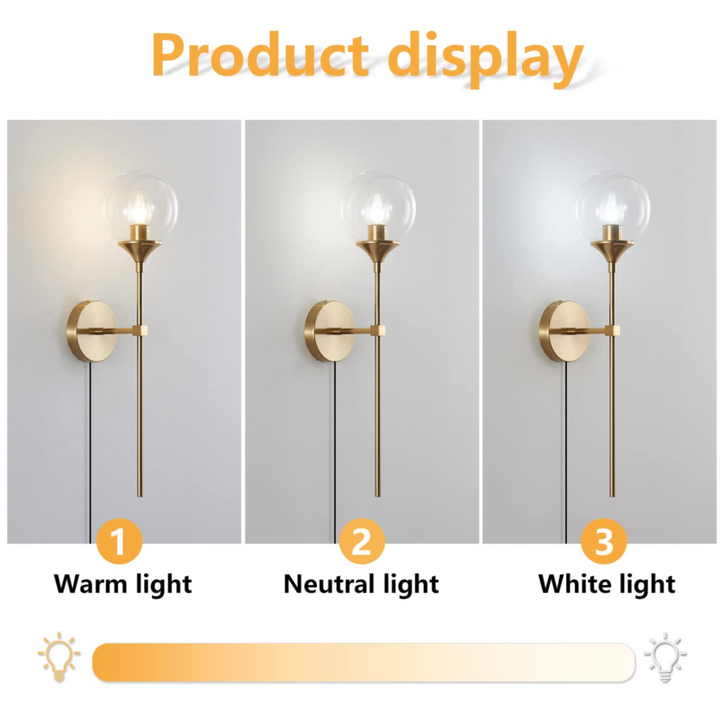 classic globe wall mount light