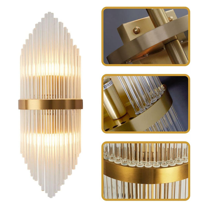 Modern Gold Crystal Wall Sconce 2 Pack (W8030)