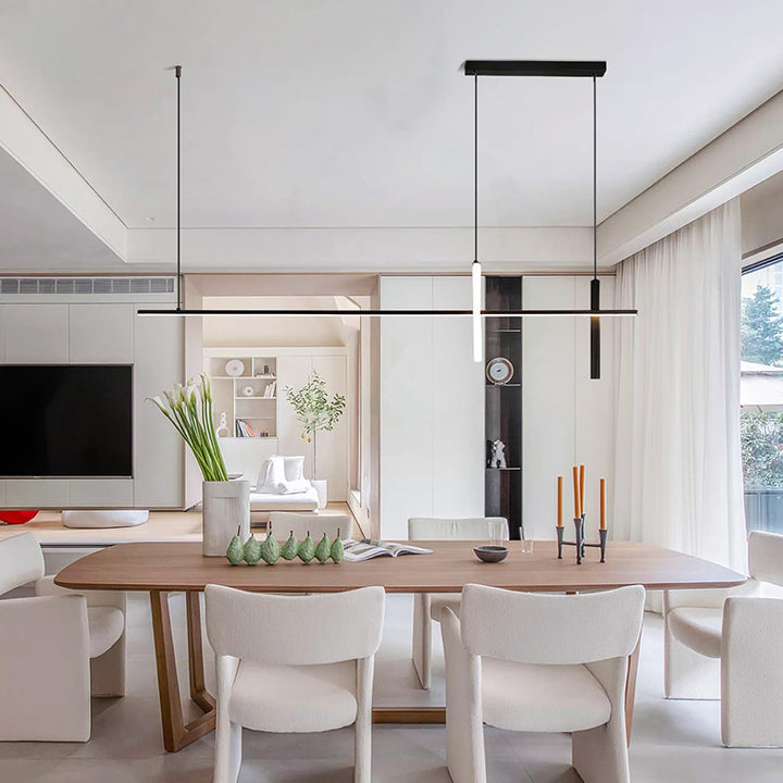 KCO Modern Dimmable LED Linear Matte Black Chandelier (L7164)