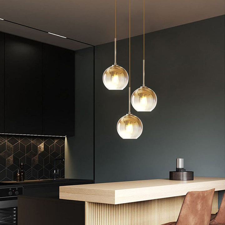 KCO Gold Gradient Pendant Light 3-Light Island Lighting(L7120)