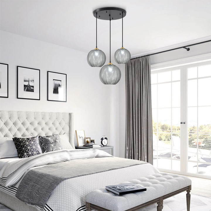 KCO 3 lights Modern Green Striped Glass Pendant Light (L7089)