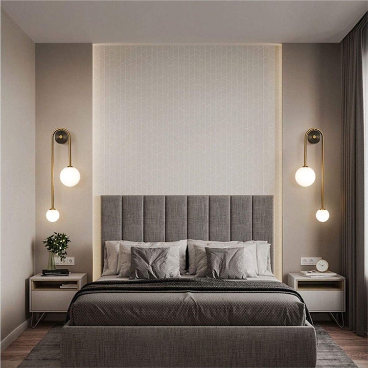 KCO Gold Long Arc Light Globes Wall Lamp Packs with Brass Fixture (W8068)