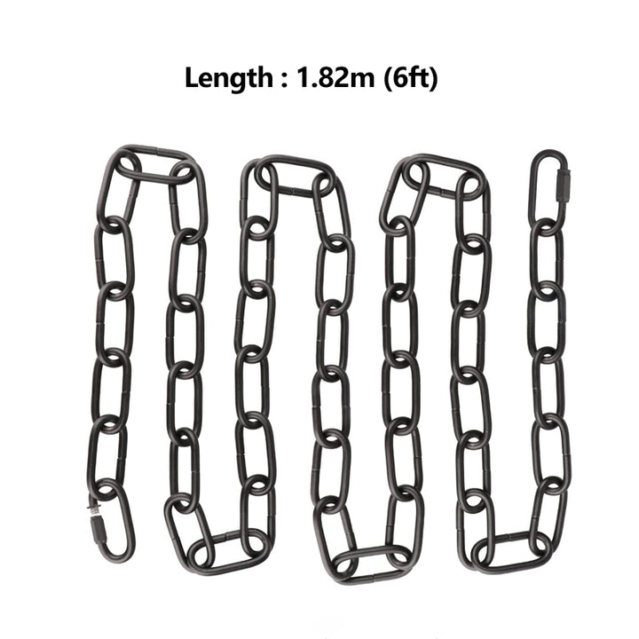 KCO 6ft Black Light Fixture Metal Chain with 2 Connection Locks