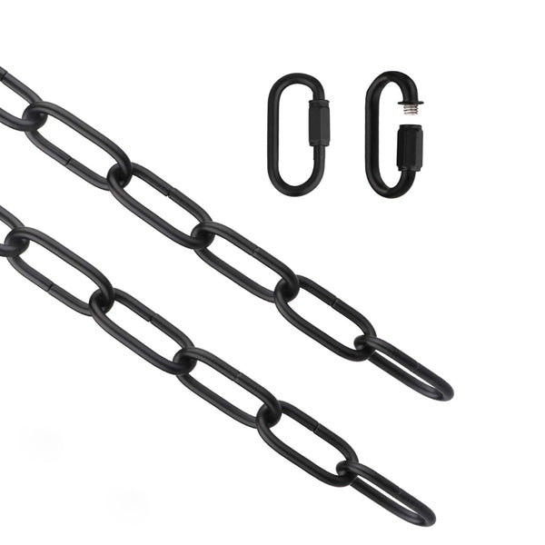 KCO 6ft Black Light Fixture Metal Chain with 2 Connection Locks