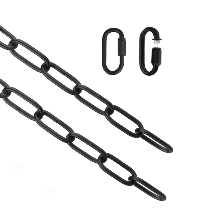 KCO 6ft Black Light Fixture Metal Chain with 2 Connection Locks