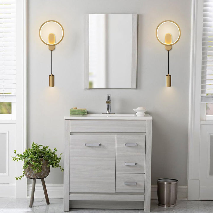 KCO Modern Dimmable Circle Metal Gold Wall Light (W8071)