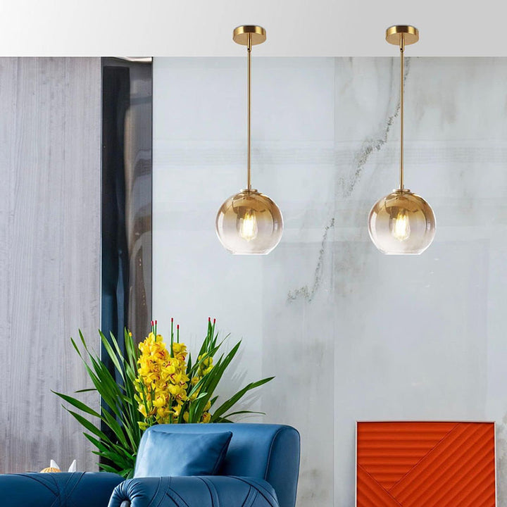 KCO Lighting 1-Light Gradient Gold Glass Pendant Light 9.8¡±(L7135)