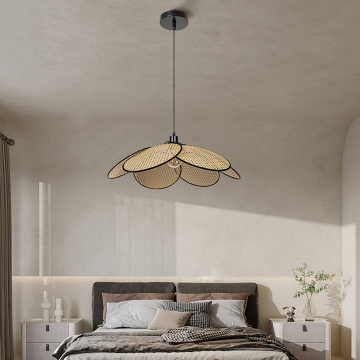 Rattan Petal Pendant Light