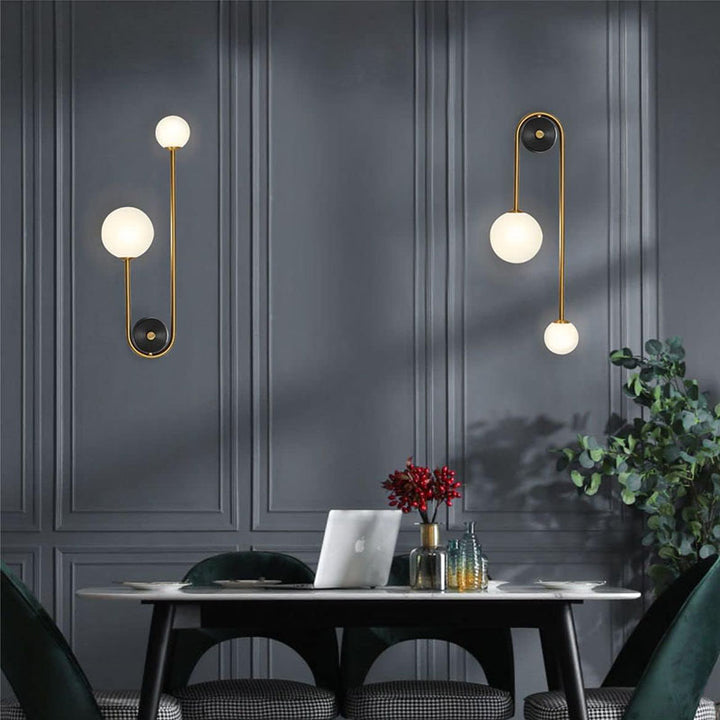 KCO Gold Long Arc Light Globes Wall Lamp Packs with Brass Fixture (W8068)