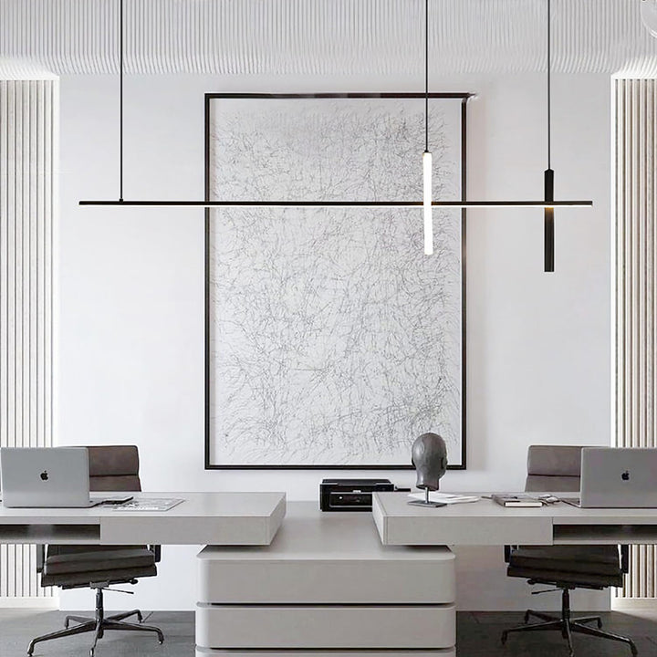 KCO Modern Dimmable LED Linear Matte Black Chandelier (L7164)