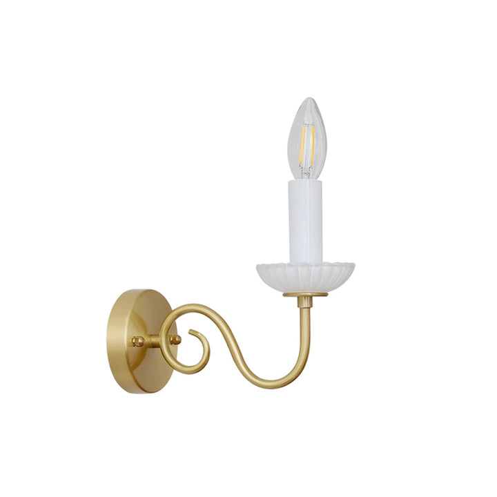 KCO Lighting White and Gold Candle Shape Wall Lamp (W8057)