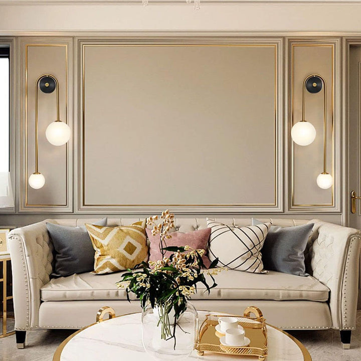 KCO Gold Long Arc Light Globes Wall Lamp Packs with Brass Fixture (W8068)