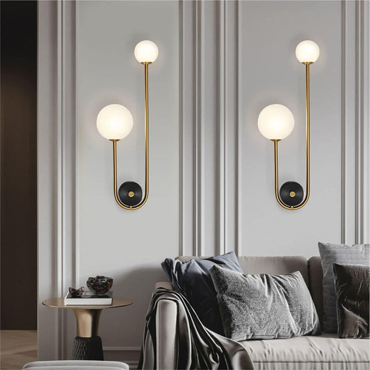 KCO Gold Long Arc Light Globes Wall Lamp Packs with Brass Fixture (W8068)